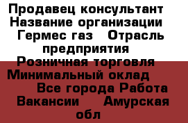 Продавец-консультант › Название организации ­ Гермес-газ › Отрасль предприятия ­ Розничная торговля › Минимальный оклад ­ 45 000 - Все города Работа » Вакансии   . Амурская обл.